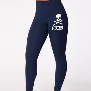 Lululemon x SoulCycle Cooling Navy Blue Workout Leggings Size 10 Like New